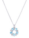 YouBella Blue  Silver-Toned Stone-Studded Pendant with Chain