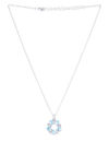 YouBella Blue  Silver-Toned Stone-Studded Pendant with Chain