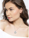 YouBella Blue  Silver-Toned Stone-Studded Pendant with Chain