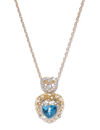 YouBella Blue  Gold-Toned Heart-Shaped Stone-Studded Pendant with Chain