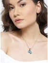 YouBella Set of 3 Blue  Gold-Toned Stone-Studded Pendants with Chain