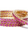 YouBella Set of 4 Pink  Gold-Toned Stone-Studded Bangles