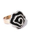 YouBella Black  Gold-Toned Stone-Studded Adjustable Ring