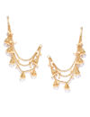 YouBella Cream-Coloured Gold-Plated Beaded Ear Chains