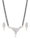 YouBella Black  Gold-Toned Beaded Stone-Studded Mangalsutra Set