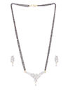 YouBella Black  Gold-Toned Beaded Stone-Studded Mangalsutra Set