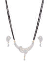 YouBella Black  Gold-Toned Beaded Stone-Studded Mangalsutra Set