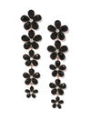 YouBella Black Gold-Plated Stone-Studded Floral Drop Earrings