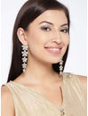 YouBella Gold-Plated Stone-Studded Floral Drop Earrings