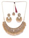 YouBella Antique Gold-Toned Stone-Studded  Beaded Jewellery Set