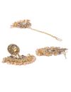 YouBella Antique Gold-Toned Stone-Studded  Beaded Jewellery Set