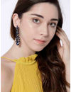 YouBella Navy Blue Gold-Plated Stone-Studded Contemporary Drop Earrings