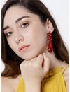 YouBella Red Gold-Plated Contemporary Drop Earrings