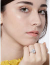 YouBella Women Silver-Toned Stone-Studded Adjustable Ring