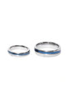 YouBella Blue  Silver-Toned Couple Ring Set