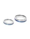 YouBella Blue  Silver-Toned Couple Ring Set