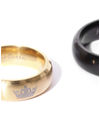 YouBella Black  Gold-Toned Couple Ring Set