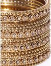 YouBella Set of 12 Antique Gold-Toned Textured Stone-Studded Bangles