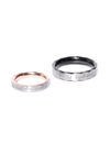 YouBella Silver-Toned Stone-Studded Couple Ring Set