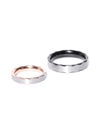 YouBella Silver-Toned Stone-Studded Couple Ring Set