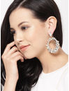 YouBella Gold-Plated Teardrop-Shaped Stone-Studded Drop Earrings