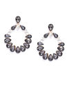 YouBella Black Gold-Plated Stone-Studded Oval Drop Earrings