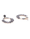 YouBella Black Gold-Plated Stone-Studded Oval Drop Earrings