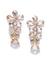 YouBella Gold-Plated Stone-Studded Floral Drop Earrings