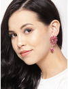 YouBella Pink Gold-Plated Spiked Drop Earrings