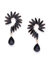 YouBella Black Gold-Plated Spiked Drop Earrings