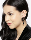 YouBella Black Gold-Plated Spiked Drop Earrings