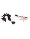 YouBella Black Gold-Plated Spiked Drop Earrings
