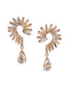 YouBella Gold-Plated Stone-Studded Spiked Drop Earrings