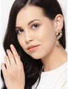 YouBella Gold-Plated Stone-Studded Spiked Drop Earrings