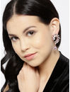 YouBella Lavender Gold-Plated Spiked Drop Earrings