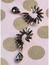 YouBella Black Gold-Plated Stone-Studded Contemporary Drop Earrings