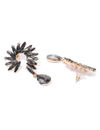 YouBella Black Gold-Plated Stone-Studded Contemporary Drop Earrings