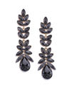 YouBella Black Gold-Plated Stone-Studded Contemporary Drop Earrings