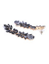 YouBella Black Gold-Plated Stone-Studded Contemporary Drop Earrings