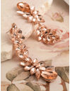 YouBella Peach-Coloured Gold-Plated Stone-Studded Drop Earrings