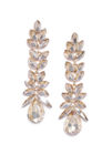 YouBella Gold-Plated Stone-Studded Leaf Shaped Drop Earrings