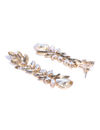 YouBella Gold-Plated Stone-Studded Leaf Shaped Drop Earrings