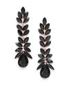 YouBella Black Gold-Plated Stone-Studded Drop Earrings