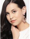 YouBella Pink Gold-Plated Stone-Studded Diamond Shaped Drop Earrings