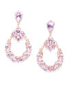 YouBella Pink Gold-Plated Stone-Studded Oval Drop Earrings