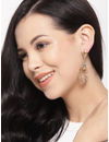 YouBella Gold-Plated Stone-Studded Teardrop Shaped Drop Earrings