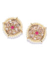 YouBella Pink Gold-Plated Stone-Studded Circular Studs