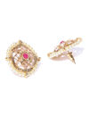 YouBella Pink Gold-Plated Stone-Studded Circular Studs