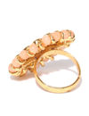 YouBella Peach-Coloured Gold-Plated Adjustable Finger Ring