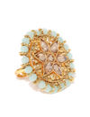 YouBella Sea Green Gold-Plated Adjustable Finger Ring